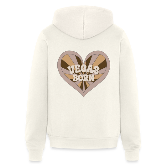 Vegas Born Bella + Canvas Unisex Full Zip Hoodie - vintage white