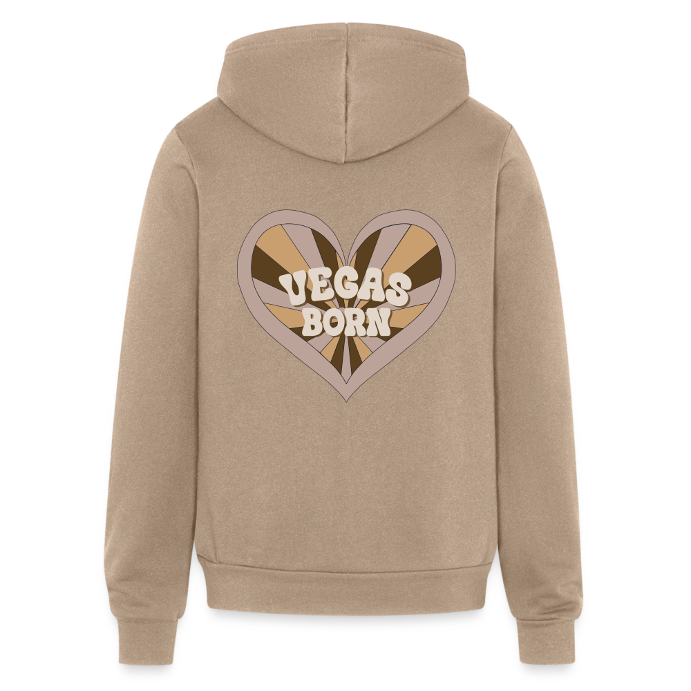 Vegas Born Bella + Canvas Unisex Full Zip Hoodie - tan