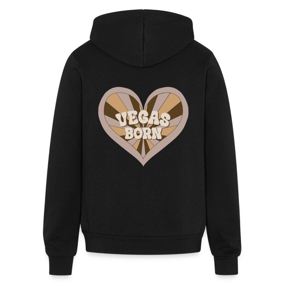 Vegas Born Bella + Canvas Unisex Full Zip Hoodie - black