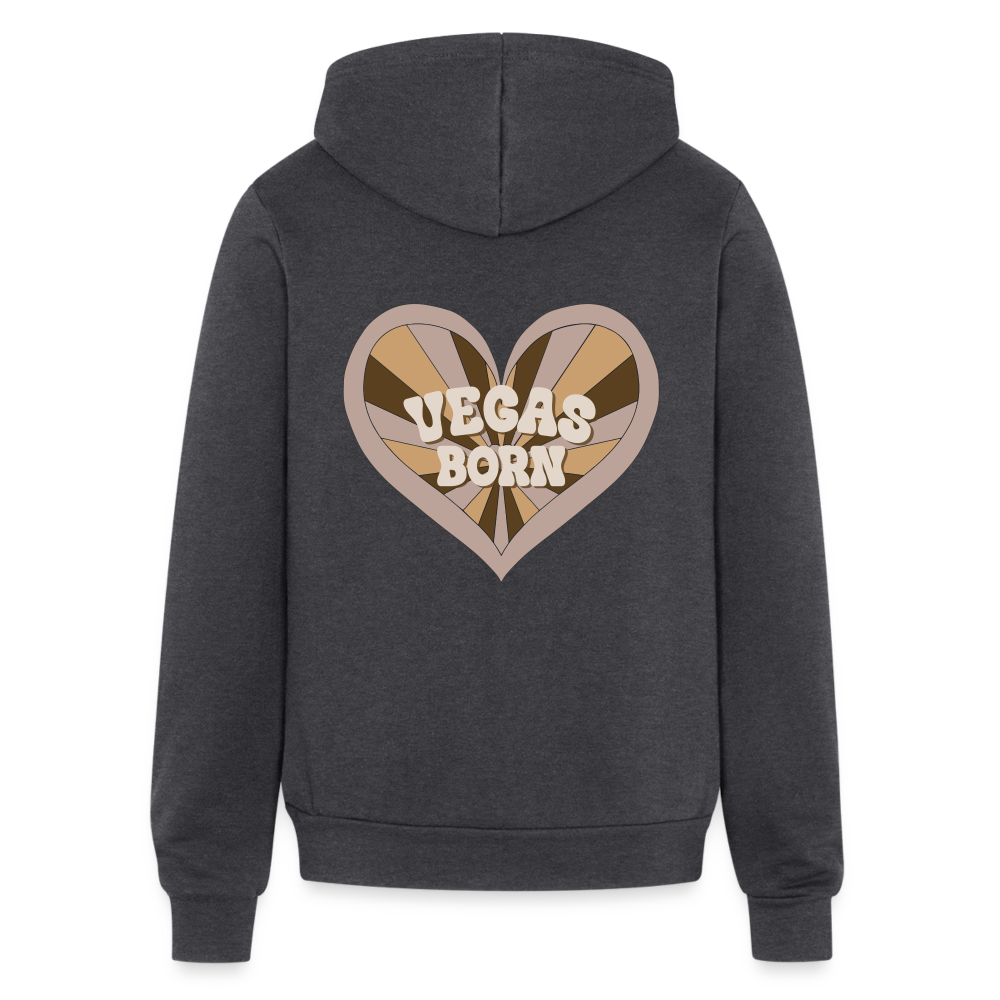 Vegas Born Bella + Canvas Unisex Full Zip Hoodie - charcoal grey