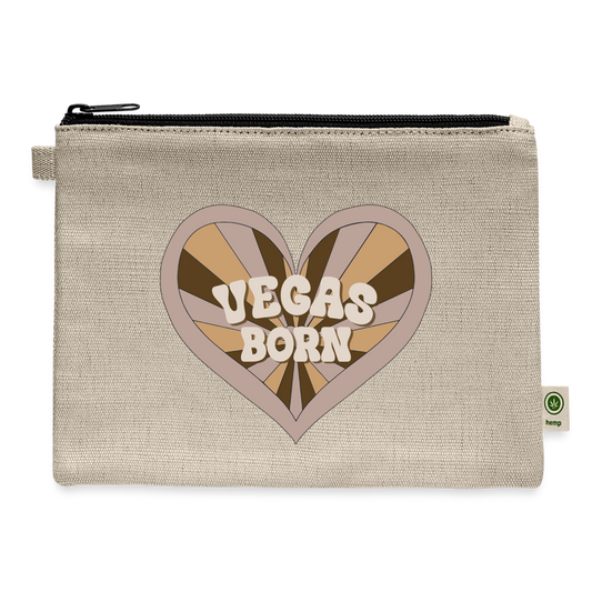 Vegas Born Zipper Carry All Pouch - natural