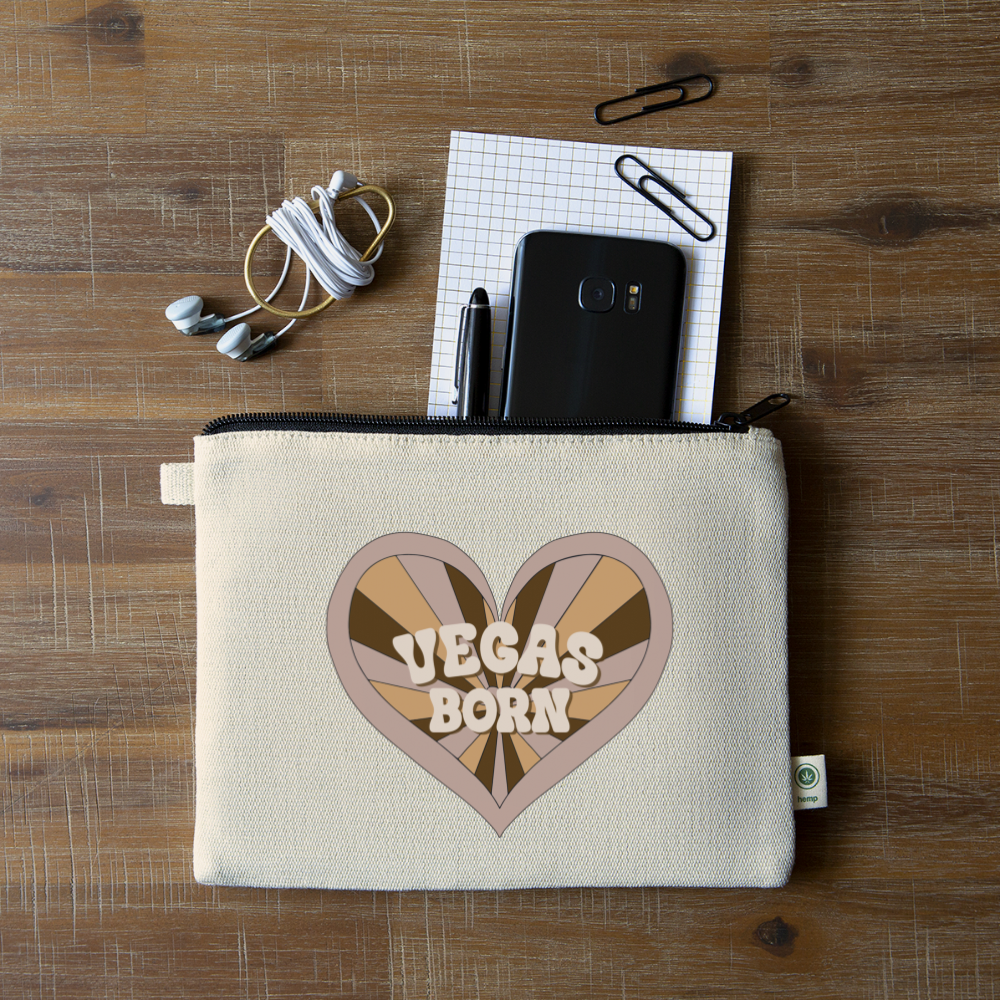 Vegas Born Zipper Carry All Pouch - natural