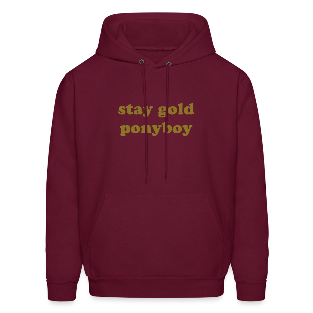 Stay Gold Ponyboy Men's Hoodie - burgundy