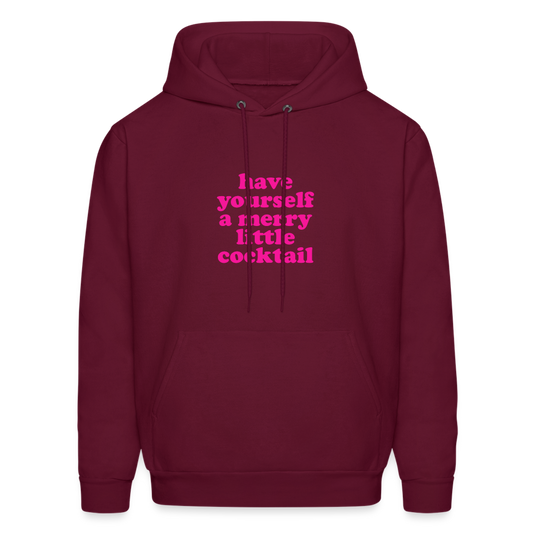 Have Yourself a Merry Little Cocktail Men's Hoodie - burgundy