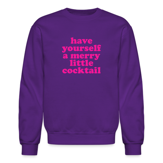 Have Yourself a Merry Little Cocktail  Crewneck Sweatshirt - purple