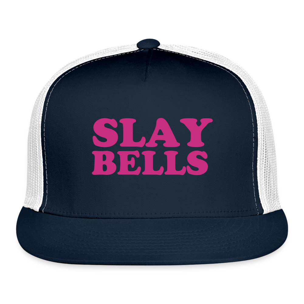 Slay Bells Trucker Cap Velvet Print - navy/white