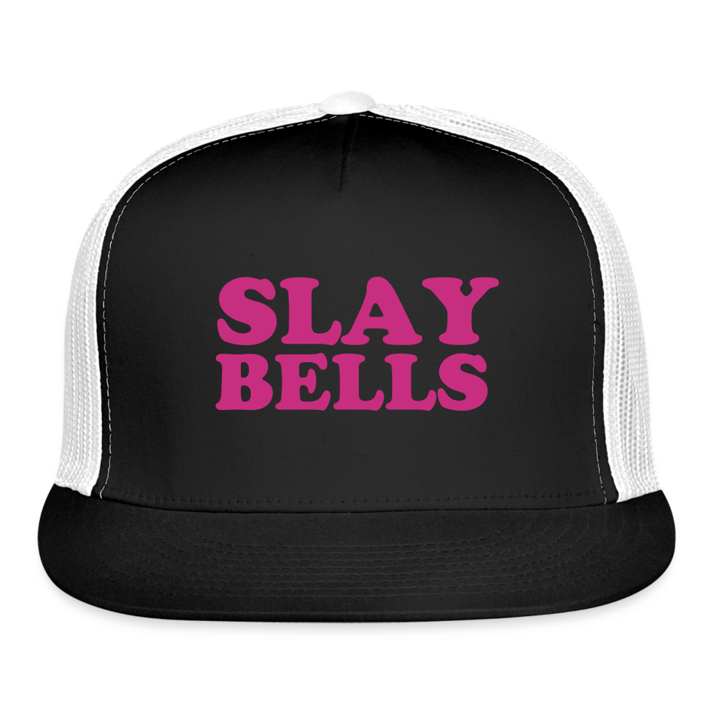 Slay Bells Trucker Cap Velvet Print - black/white