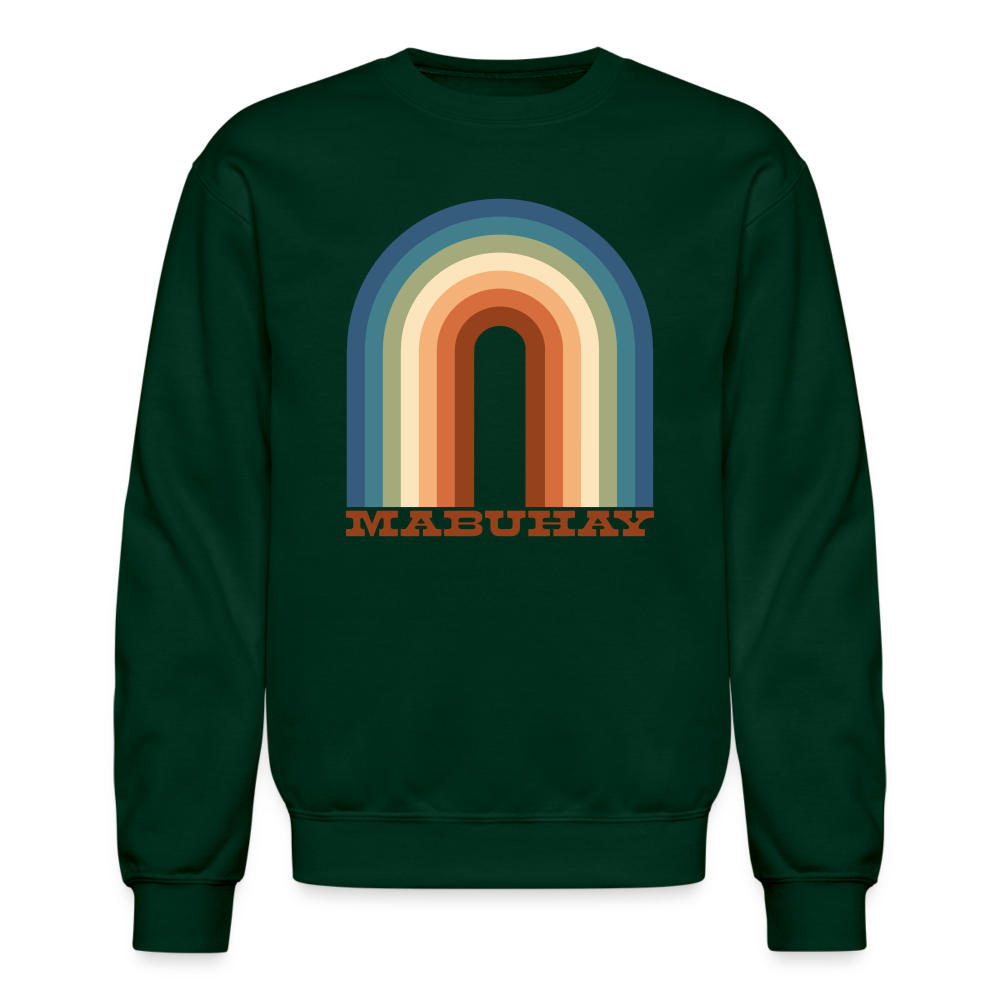 Mabuhay Rainbow Crewneck Sweatshirt - forest green