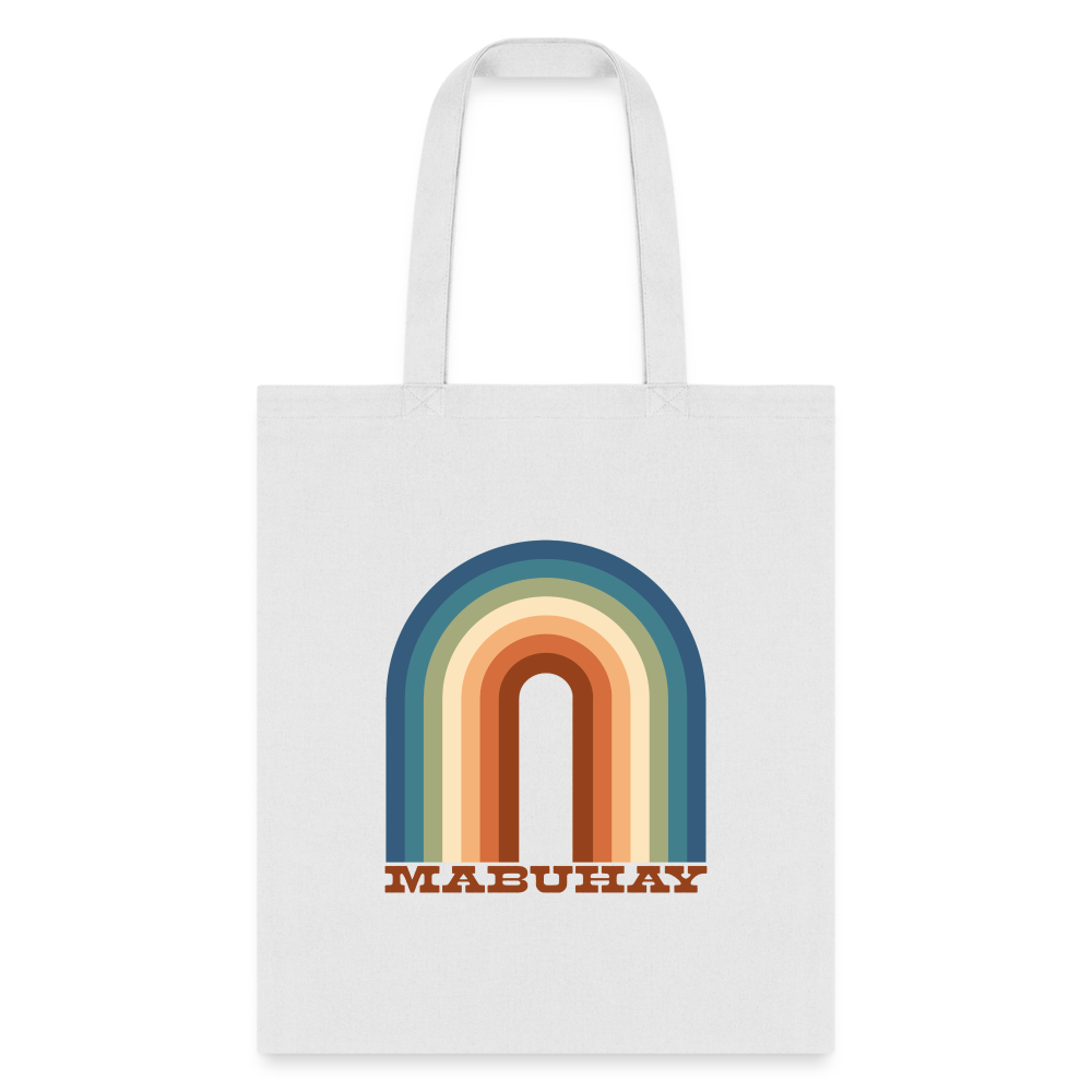Mabuhay Rainbow Tote Bag - white