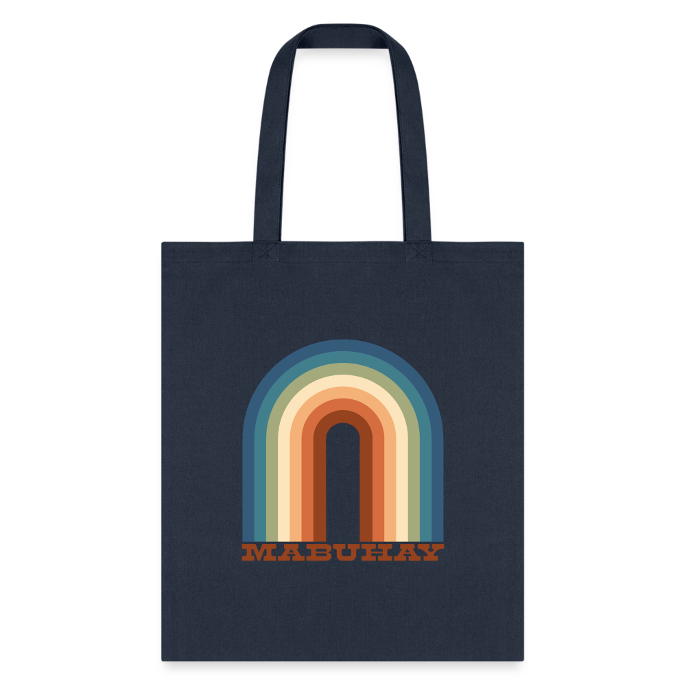Mabuhay Rainbow Tote Bag - navy