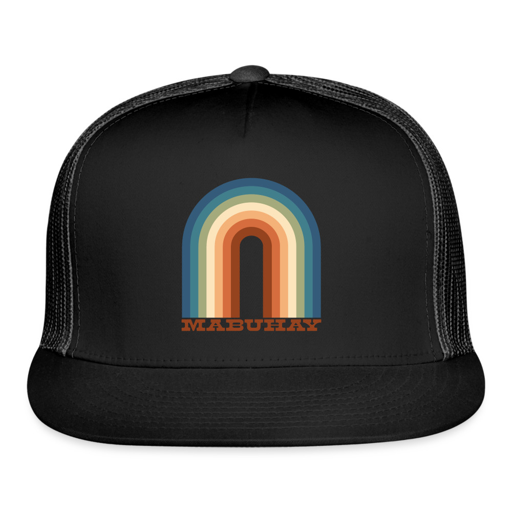 Mabuhay Rainbow Trucker Cap - black/black