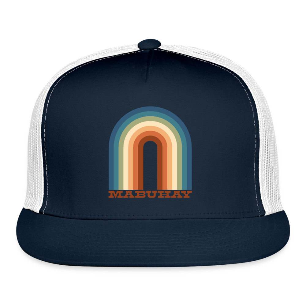 Mabuhay Rainbow Trucker Cap - navy/white