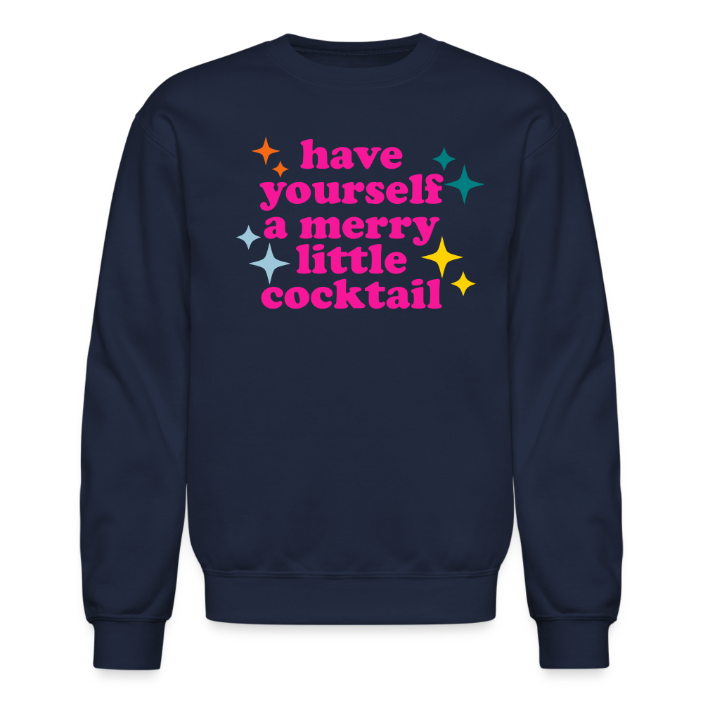 Have Yourself a Merry Little Cocktail Crewneck Sweatshirt - navy