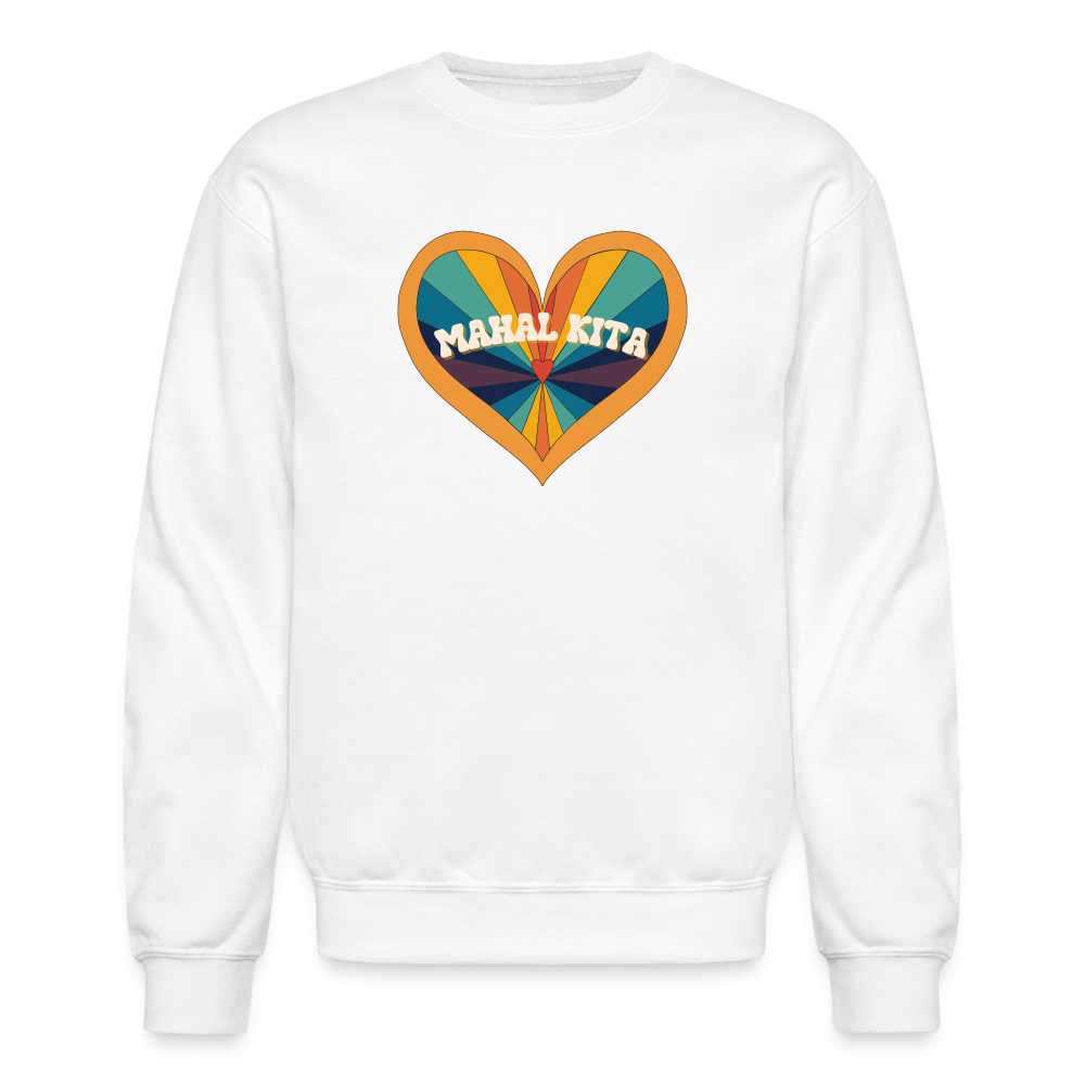 Mahal Kita Rainbow Heart Crewneck Sweatshirt - white