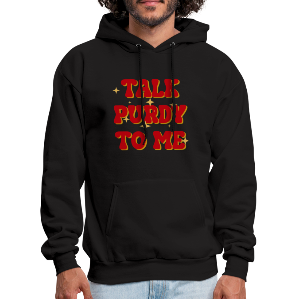 Talk Purdy To Me Men's Hoodie - black