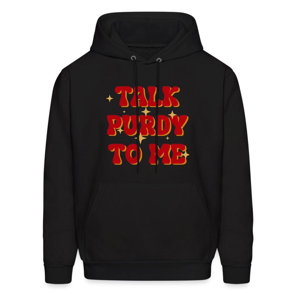 Talk Purdy To Me Men's Hoodie - black