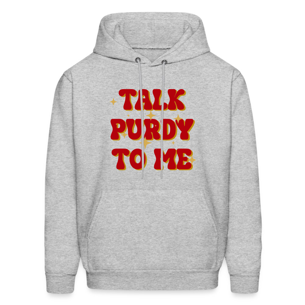Talk Purdy To Me Men's Hoodie - heather gray