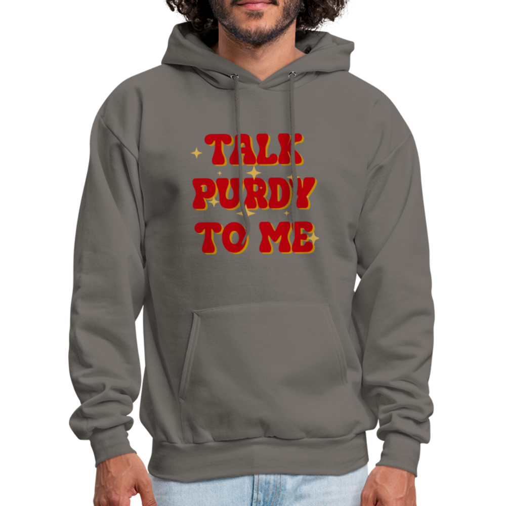 Talk Purdy To Me Men's Hoodie - asphalt gray
