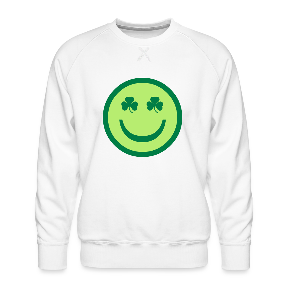 Irish Eyes Smiley Face Men’s Premium Sweatshirt - white
