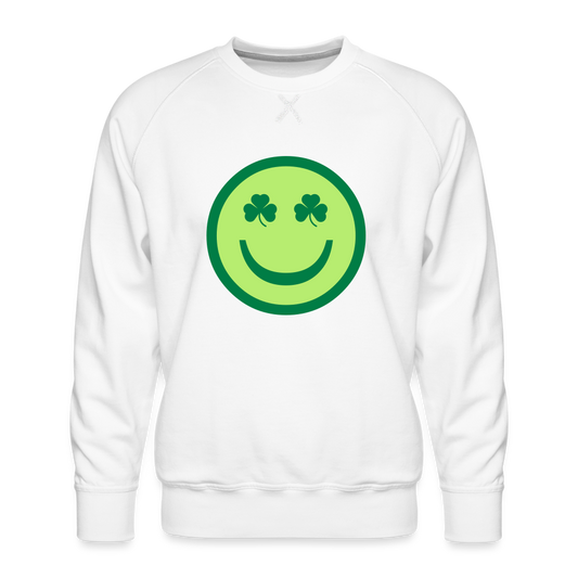 Irish Eyes Smiley Face Men’s Premium Sweatshirt - white