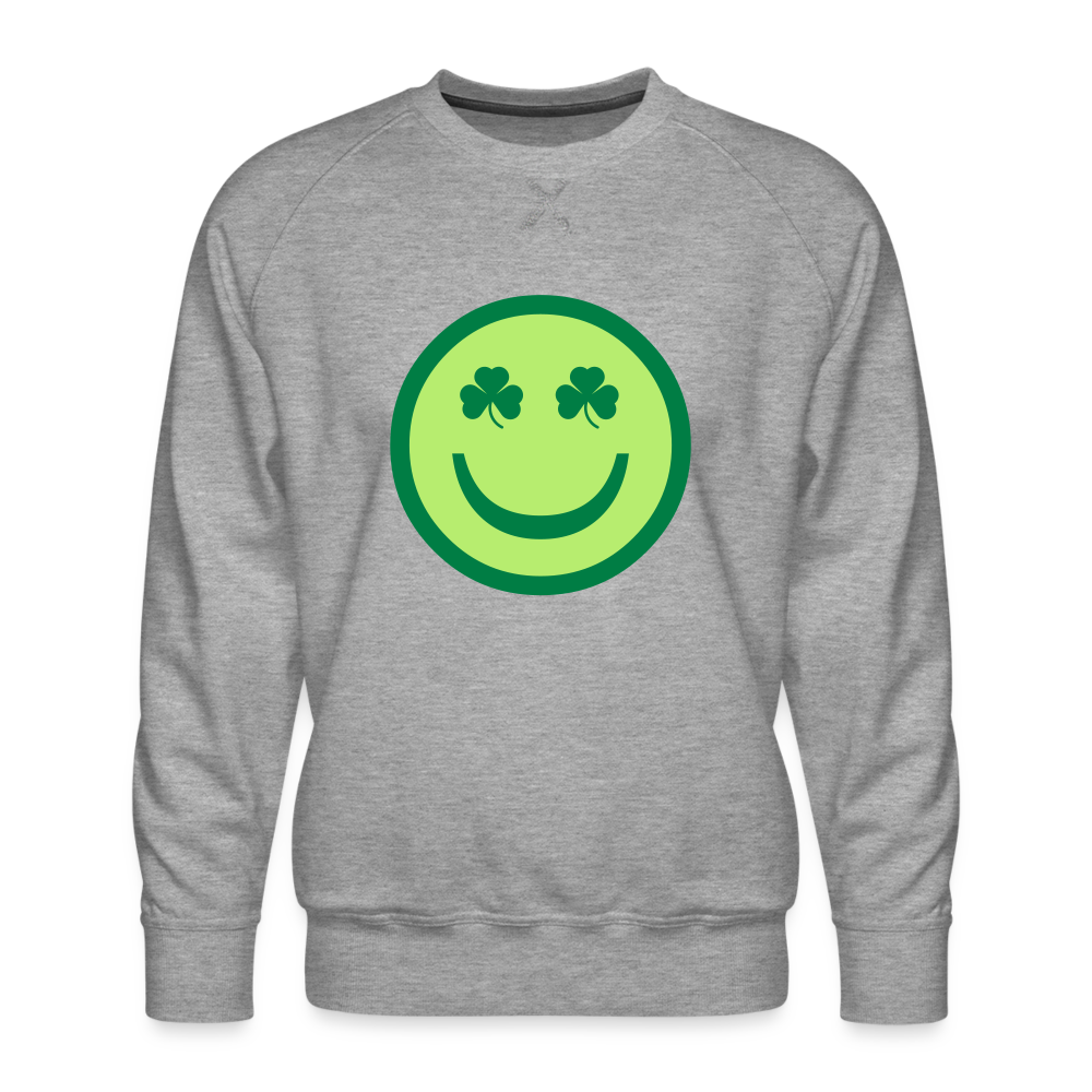 Irish Eyes Smiley Face Men’s Premium Sweatshirt - heather grey