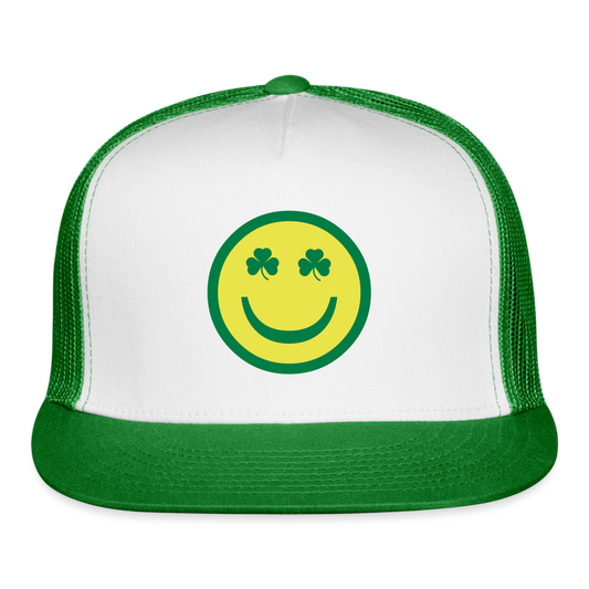 Irish Eyes Trucker Hat Trucker Cap - white/kelly green
