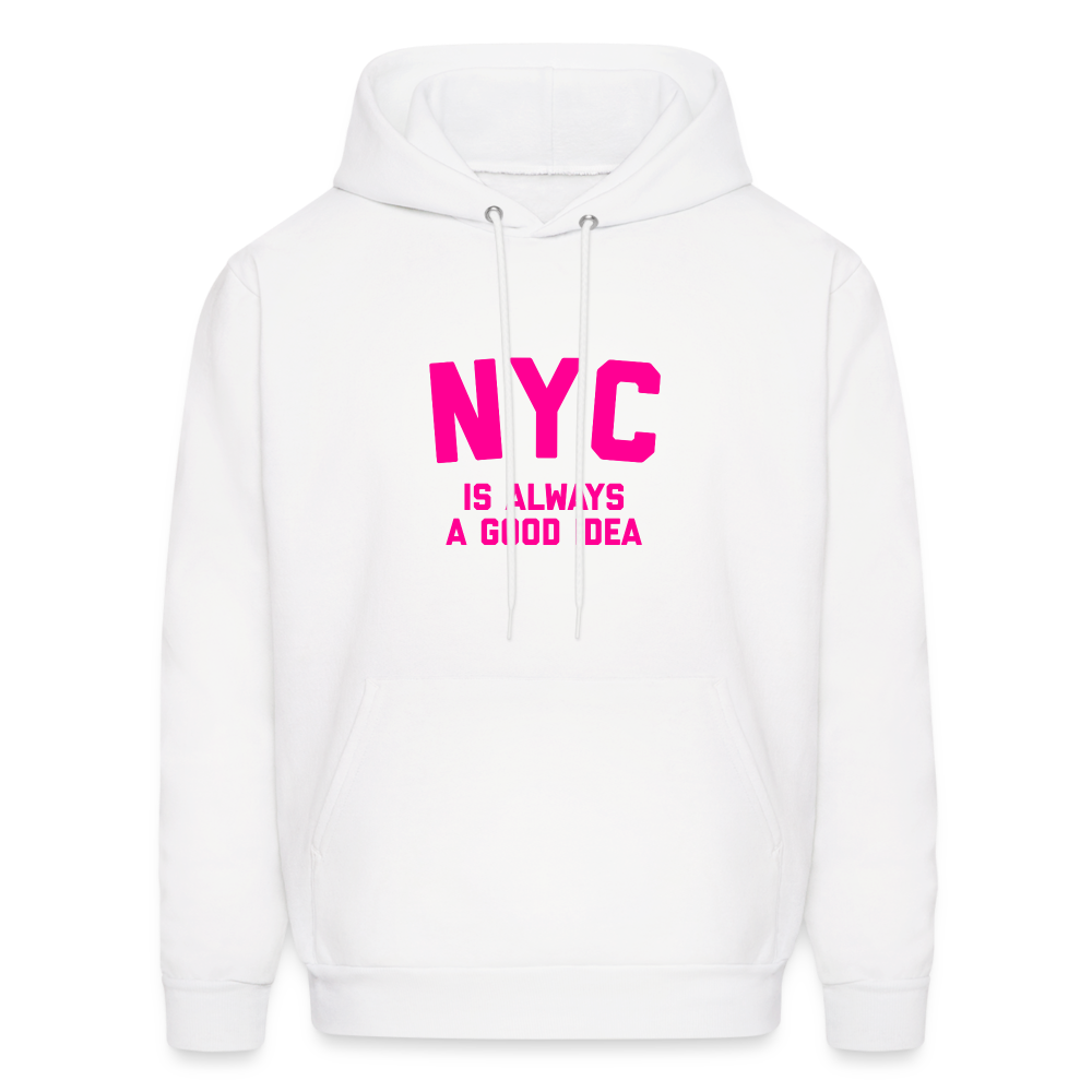 NYC Is Always A Good Idea Men's Hoodie - white