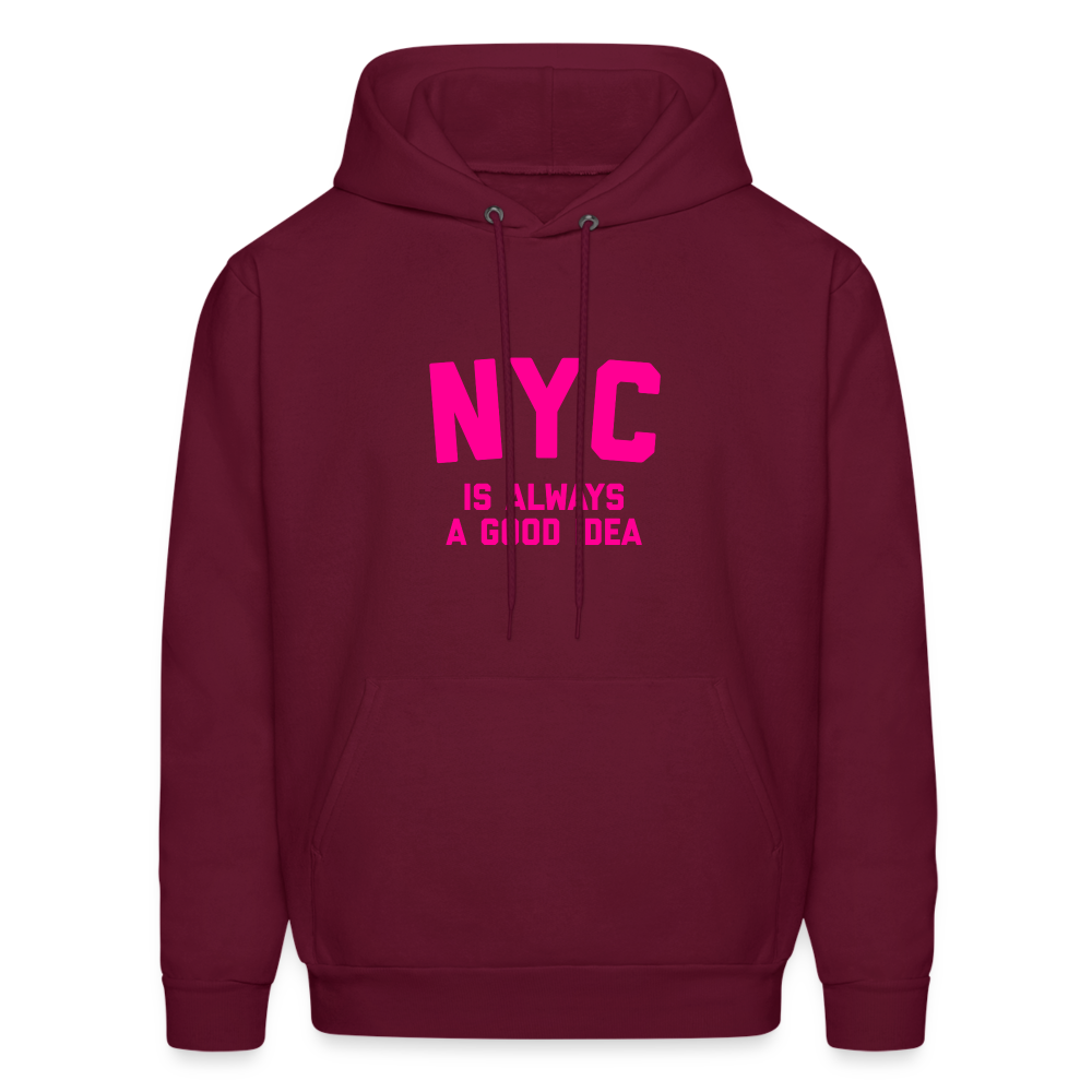 NYC Is Always A Good Idea Men's Hoodie - burgundy