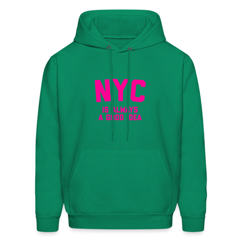 NYC Is Always A Good Idea Men's Hoodie - kelly green