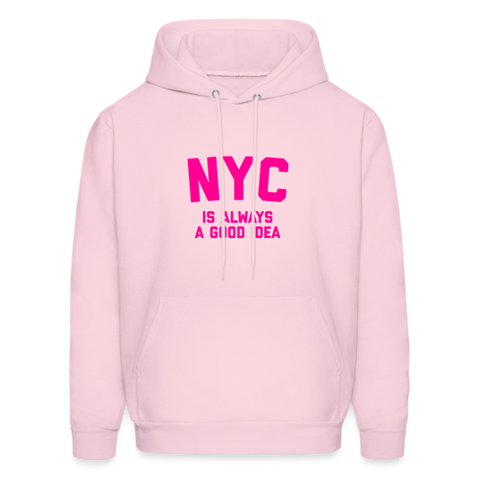 NYC Is Always A Good Idea Men's Hoodie - pale pink