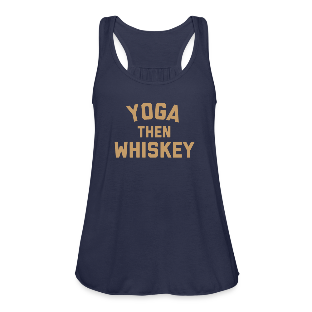 Yoga Then Whiskey Women's Flowy Tank Top by Bella - navy