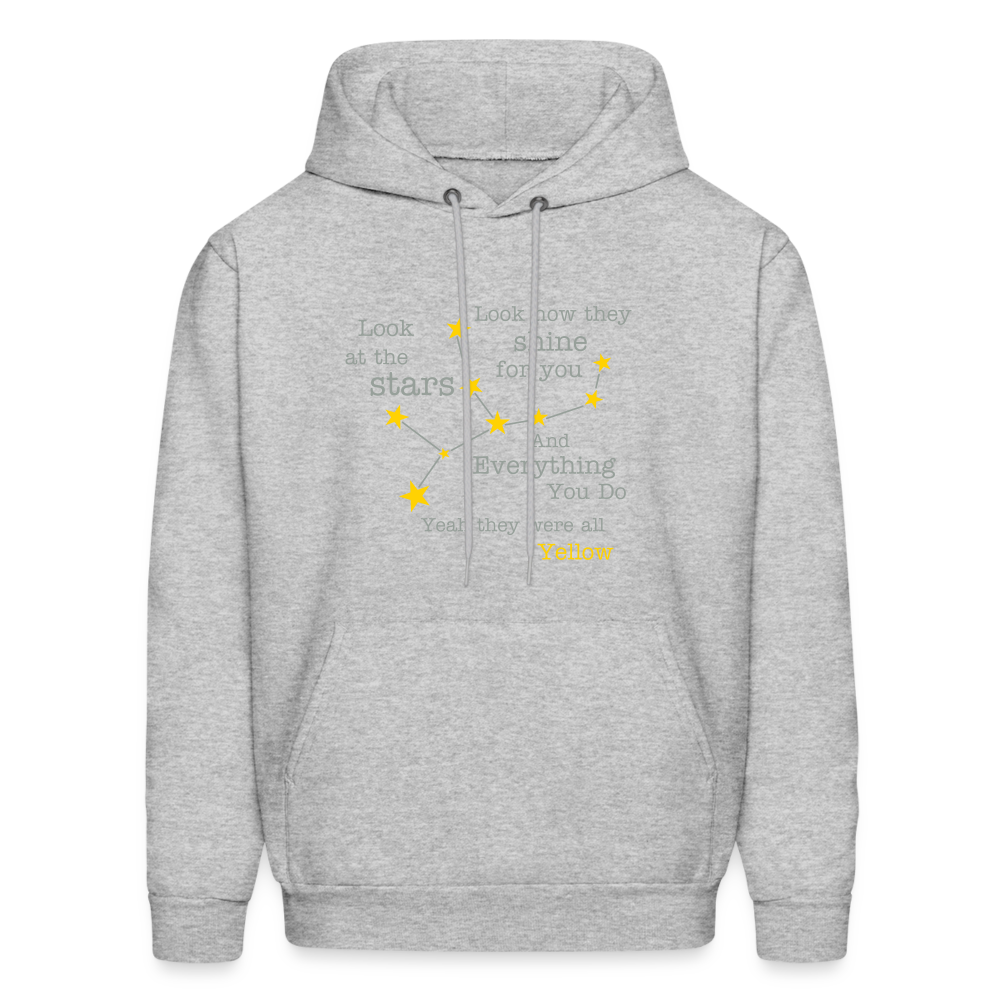 Yellow Coldplay Men's Hoodie - heather gray