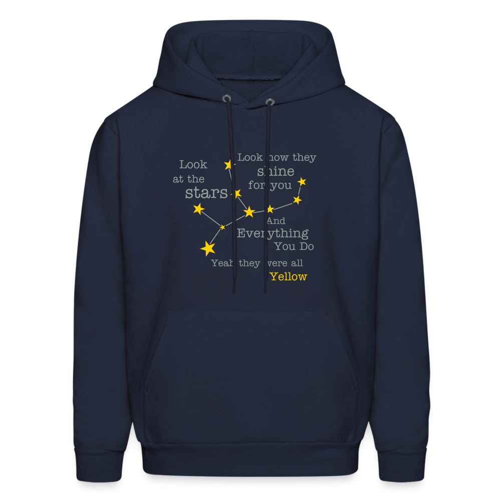 Yellow Coldplay Men's Hoodie - navy