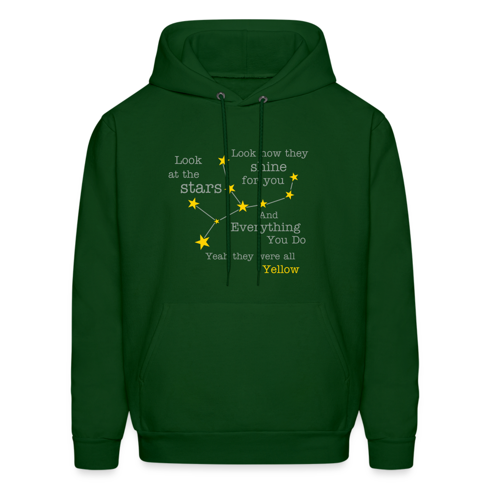 Yellow Coldplay Men's Hoodie - forest green