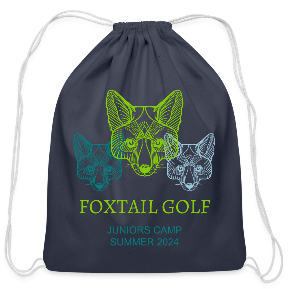 Foxtail Golf Camp Cotton Drawstring Bag - navy