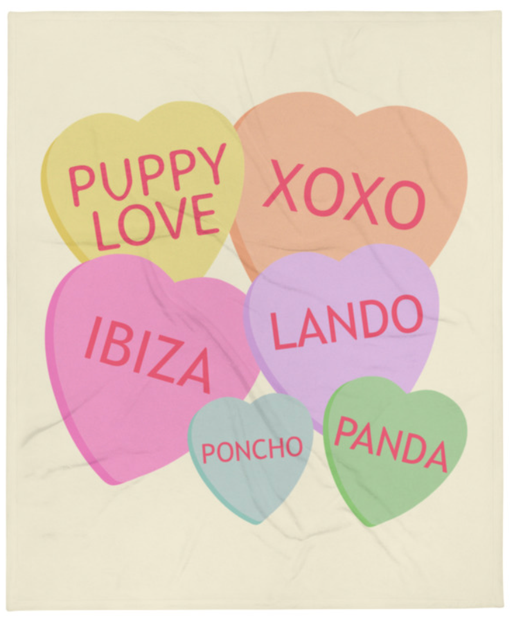 Candy Hearts Ohio Throw Blanket