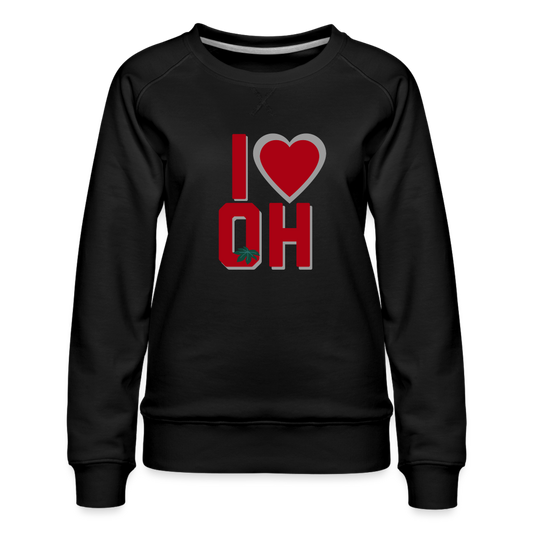 I Heart OH Women’s Premium Sweatshirt - black