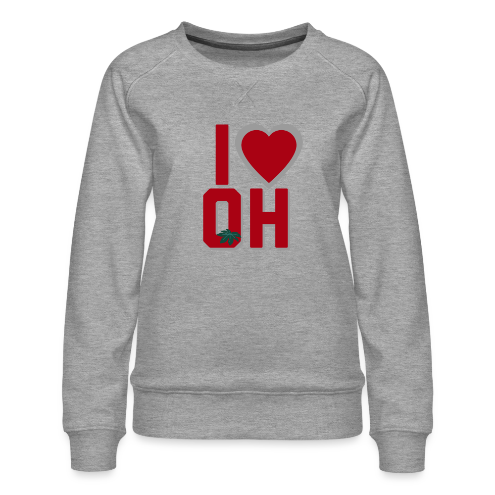 I Heart OH Women’s Premium Sweatshirt - heather grey