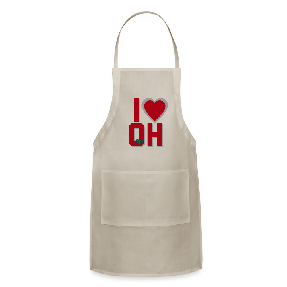 I Heart OH Adjustable Apron - natural