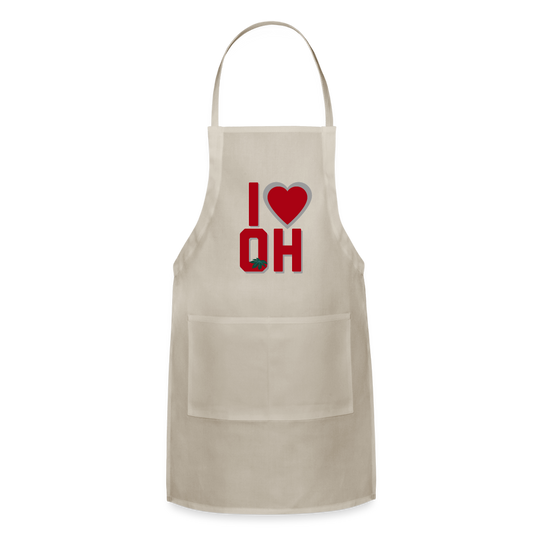 I Heart OH Adjustable Apron - natural