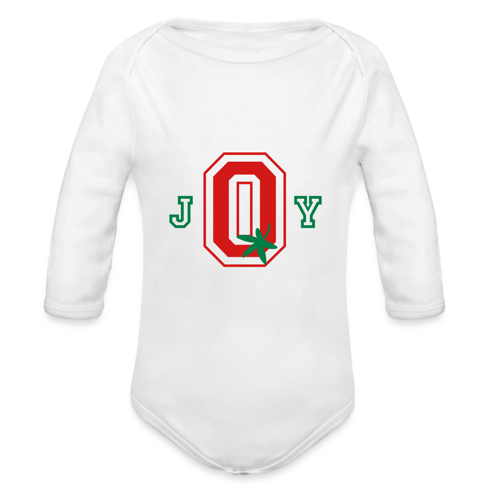 J-O-Y Organic Long Sleeve Baby Bodysuit - white