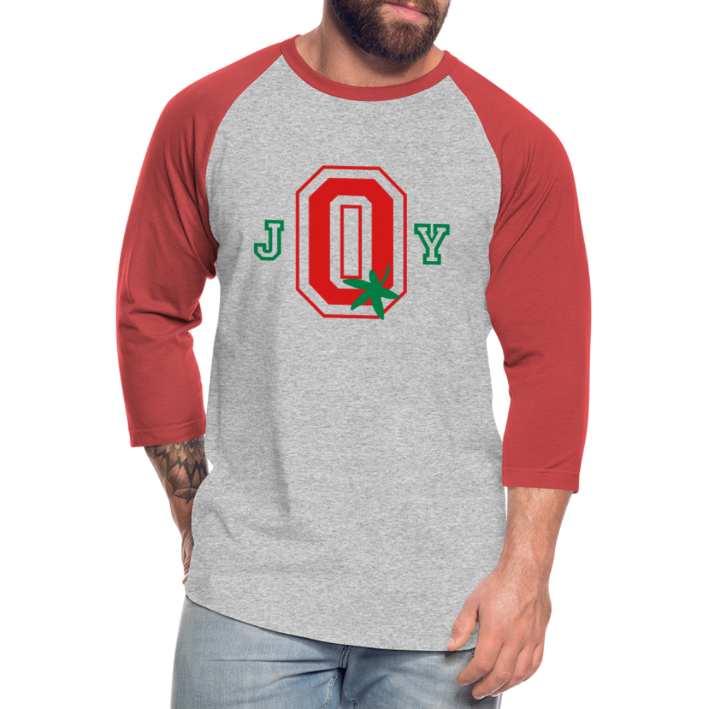 J-O-Y Ohio Football Baseball T-Shirt - heather gray/red