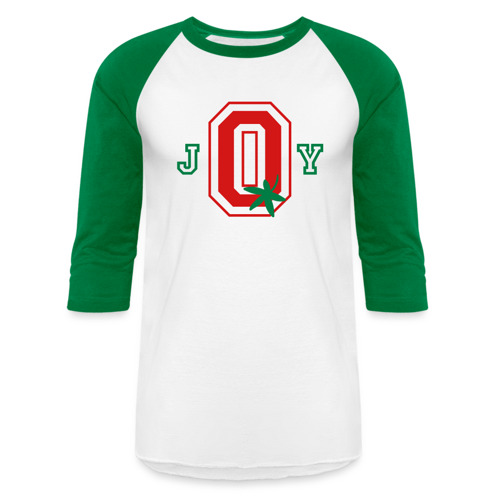 J-O-Y Ohio Football Baseball T-Shirt - white/kelly green