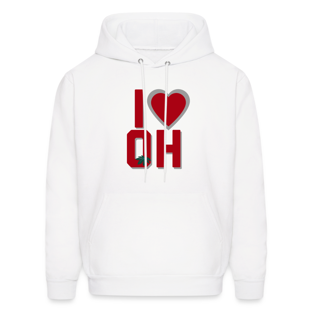 I Love OH Men's Hoodie - white
