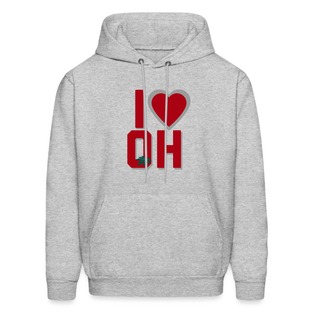 I Love OH Men's Hoodie - heather gray