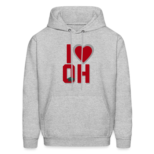 I Love OH Men's Hoodie - heather gray