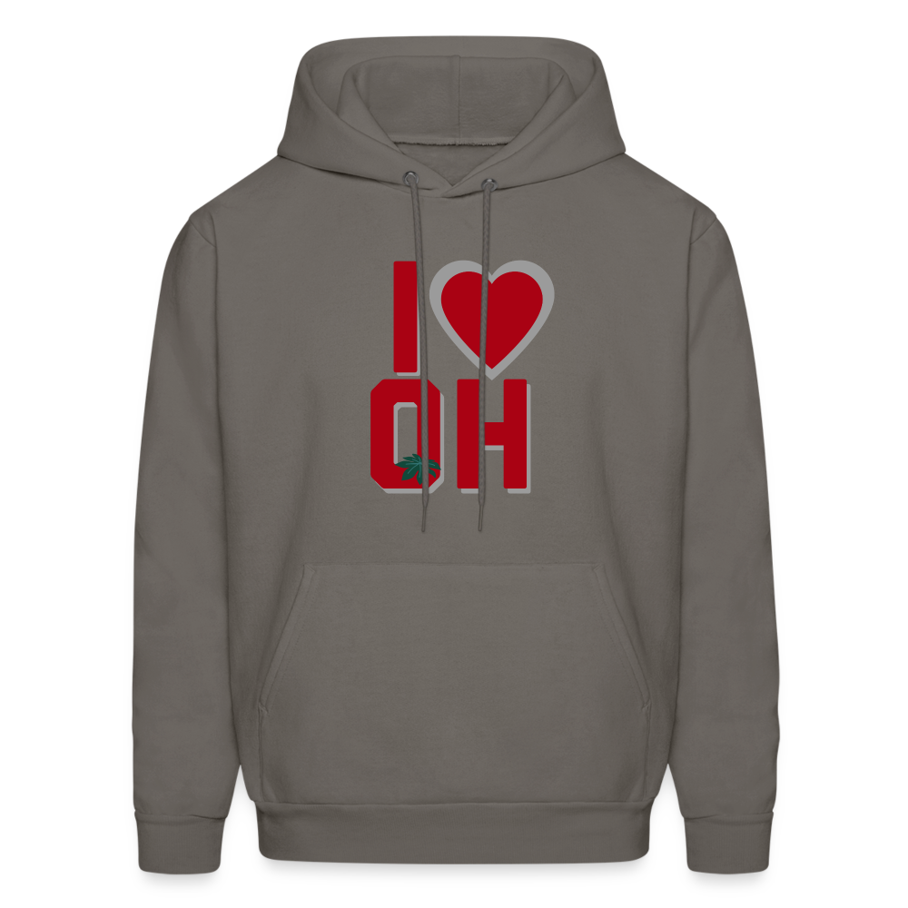 I Love OH Men's Hoodie - asphalt gray