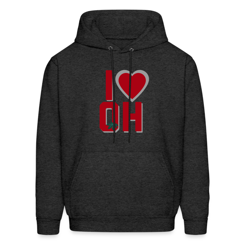 I Love OH Men's Hoodie - charcoal grey