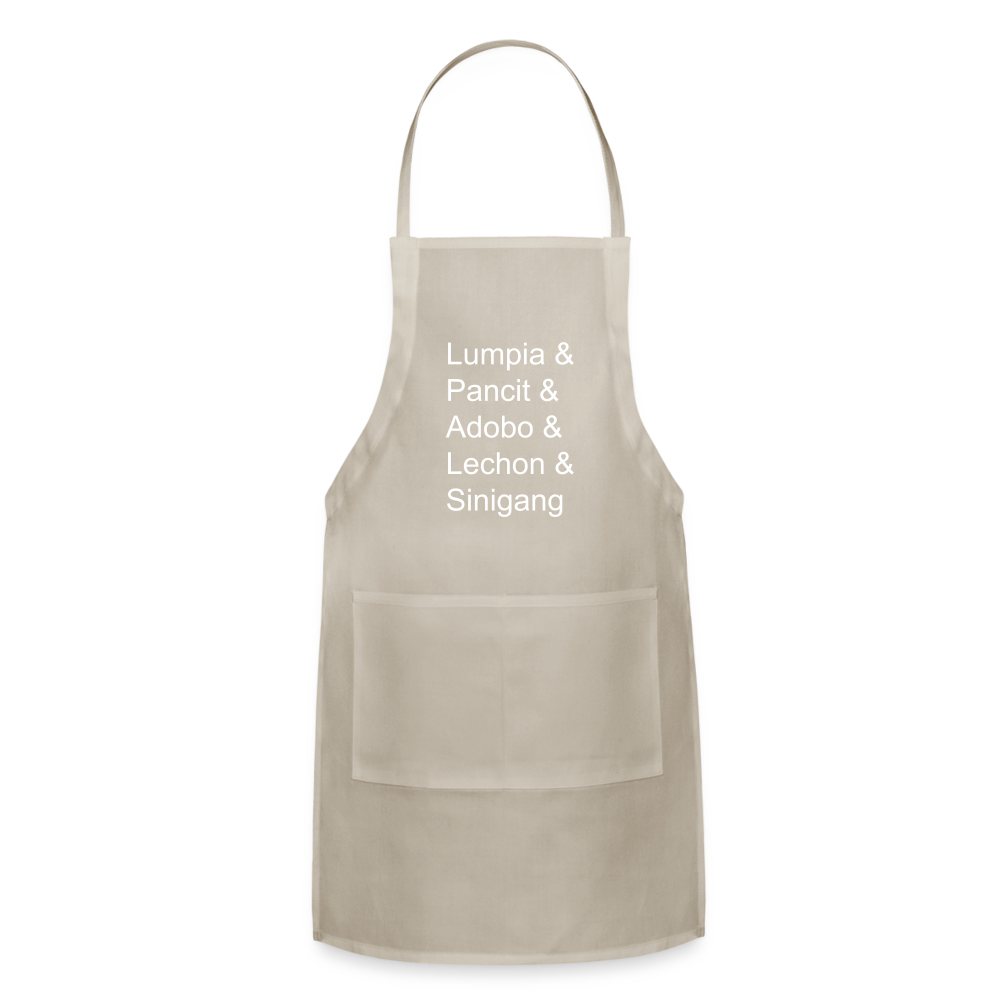 Lumpia & Pancit & Adobo & Lechon Adjustable Apron - natural