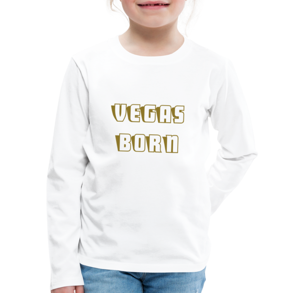 Vegas Born Kids' Premium Long Sleeve T-Shirt - white